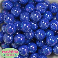 20mm Royal Blue Miracle AB Acrylic Bubblegum Beads