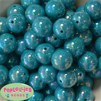20mm Teal Green Miracle AB Acrylic Bubblegum Beads Bulk
