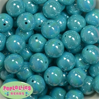 20mm Turquoise Green Miracle AB Acrylic Bubblegum Beads Bulk