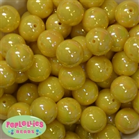20mm Yellow Miracle AB Acrylic Bubblegum Beads