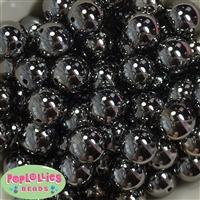20mm Black Mirror Acrylic Bubblegum Beads