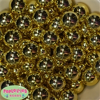 20mm Gold Mirror Acrylic Bubblegum Beads Bulk