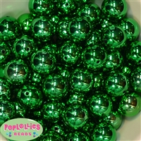 20mm Christmas Green Mirror Acrylic Bubblegum Beads
