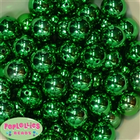 20mm Christmas Green Mirror Acrylic Bubblegum Beads Bulk