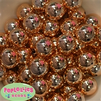 20mm Rose Gold Mirror Acrylic Bubblegum Beads