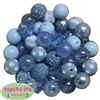 20mm Baby Blue Mixed Bubblegum Beads 52pc