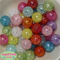 20mm Mix of Crackle Acrylic Bubblegum Bead