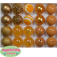 20mm Gold Mixed Bubblegum Beads