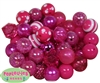 20mm Hot Pink Mixed Bubblegum Beads 52pc