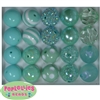 20mm Mint Mixed Styles Acrylic Bubblegum Bead