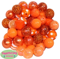 20mm Orange Mixed Bubblegum Beads  52pc