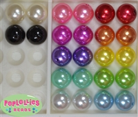 20mm Mix of Faux Pearl Acrylic Bubblegum Bead 120pc