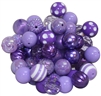 20mm Lavender Mixed Bubblegum Beads 52pc