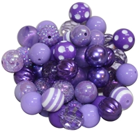 20mm Lavender Mixed Bubblegum Beads 52pc