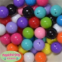 20mm Mix of Solid Acrylic Bubblegum Bead 120pc