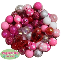 120pc Valentines Themed Mixed Bubblegum Beads