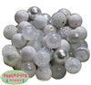 20mm White Mixed Styles Acrylic Bubblegum Bead 52pc