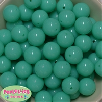 20mm Neon Mint Jelly Style Acrylic Bubblegum Beads Bulk