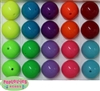 20mm Assorted Neon Color Bubblegum Bead 20pc