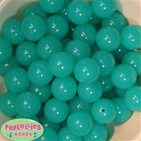 20mm Neon Teal Jelly Style Acrylic Bubblegum Beads