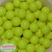 20mm Neon Yellow Jelly Style Acrylic Bubblegum Beads