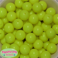 20mm Neon Yellow Jelly Style Acrylic Bubblegum Beads Bulk