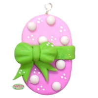 Handmade Easter Egg Pendant Glazed with Glitter