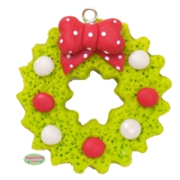Christmas Wreath Polymer Clay Handmade Pendant