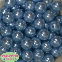 20mm Baby Blue Faux Pearl Acrylic Bubblegum Beads Bulk