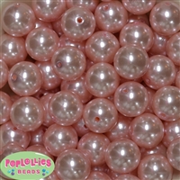 20mm Baby Pink Faux Pearl Acrylic Bubblegum Beads