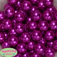 20mm Bright Pink Faux Pearl Acrylic Bubblegum Beads Bulk