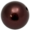 20mm Cocoa Brown Faux Pearl Acrylic Bubblegum Beads