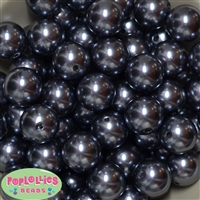 20mm Dark Gray Faux Pearl Acrylic Bubblegum Beads