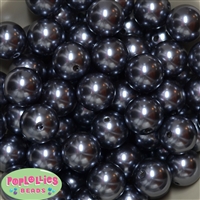 20mm Dark Gray Faux Pearl Acrylic Bubblegum Beads Bulk