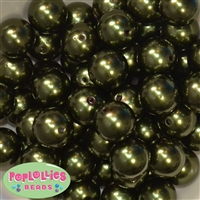 20mm Forest Green Faux Acrylic Pearl Bubblegum Beads Bulk