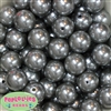 20mm Gray Faux Acrylic Pearl Bubblegum Beads