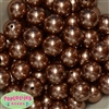 20mm Honey Brown Faux Acrylic Pearl Bubblegum Beads Bulk