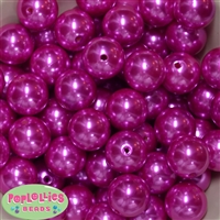 20mm Rose Pink Faux Acrylic Pearl Bubblegum Beads