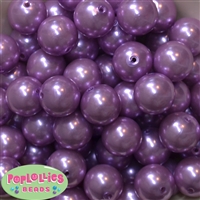 20mm Lavender Faux Acrylic Pearl Bubblegum Beads