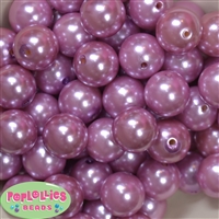 20mm Mauve Pink Faux Acrylic Pearl Bubblegum Beads