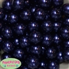 20mm Navy Blue Faux Acrylic Pearl Bubblegum Beads