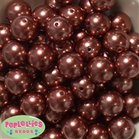 20mm Nutmeg Brown Faux Acrylic Pearl Bubblegum Beads