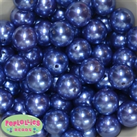20mm Ocean Blue Faux Acrylic Pearl Bubblegum Beads