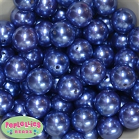 20mm Ocean Blue Faux Acrylic Pearl Bubblegum Beads Bulk