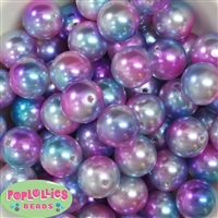 20mm Jewel Tone Ombre Faux Acrylic Pearl Bubblegum Beads