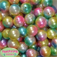 20mm Multi color Rainbow Pearl Bubblegum Beads