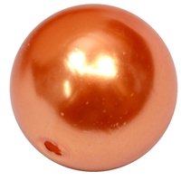 20mm Orange Sherbert Faux Acrylic Pearl Bubblegum Beads