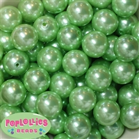 20mm Pastel Green Faux Acrylic Pearl Bubblegum Beads