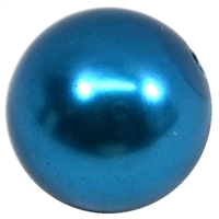 20mm Peacock Blue Faux Acrylic Pearl Bubblegum Beads