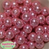 20mm Pink Faux Acrylic Pearl Bubblegum Beads Bulk